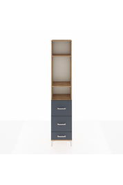 Arges Dolap 3 Raflı 3 Çekmeceli 44x30x221 Çam-Antrasit