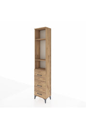 Arges Dolap 3 Raflı 3 Çekmeceli 44x30x221 Çam-Çam