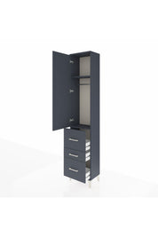 Arges Dolap 2 Raflı 3 Çekmeceli Tek Askılı 44x30x221 Antrasit-Antrasit