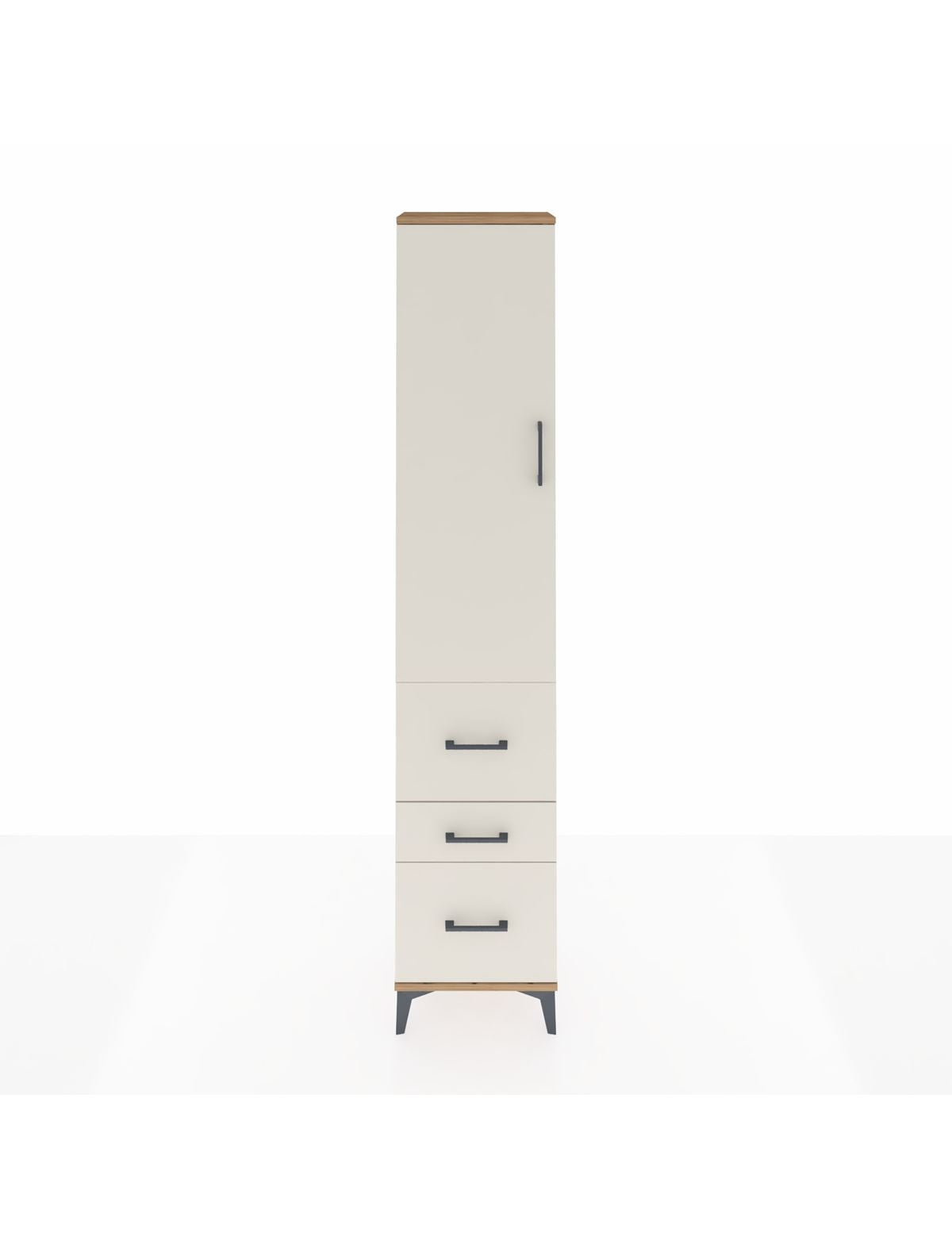 Arges Dolap 2 Raflı 3 Çekmeceli Tek Askılı 44x30x221 Çam-Aytaşı