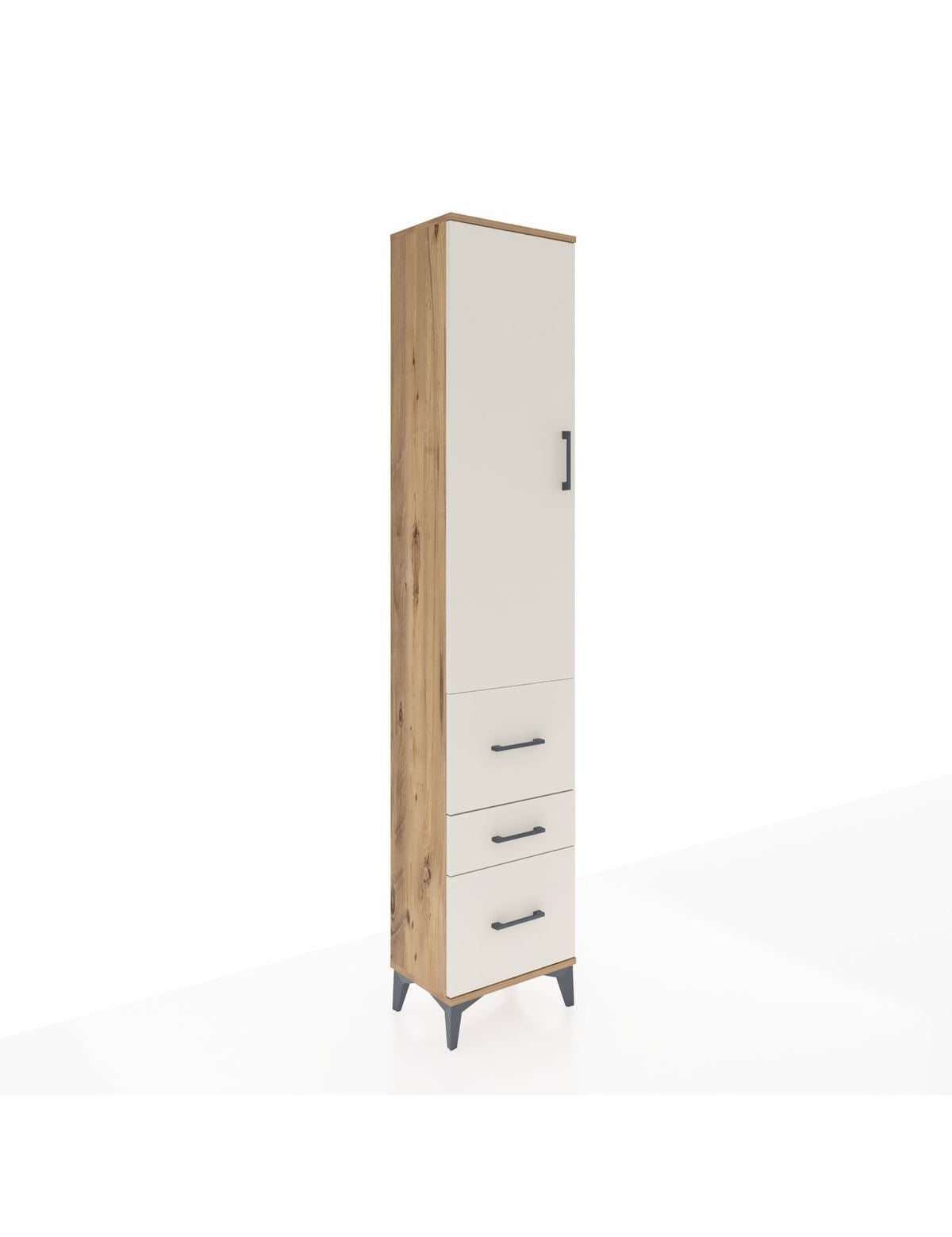 Arges Dolap 2 Raflı 3 Çekmeceli Tek Askılı 44x30x221 Çam-Aytaşı