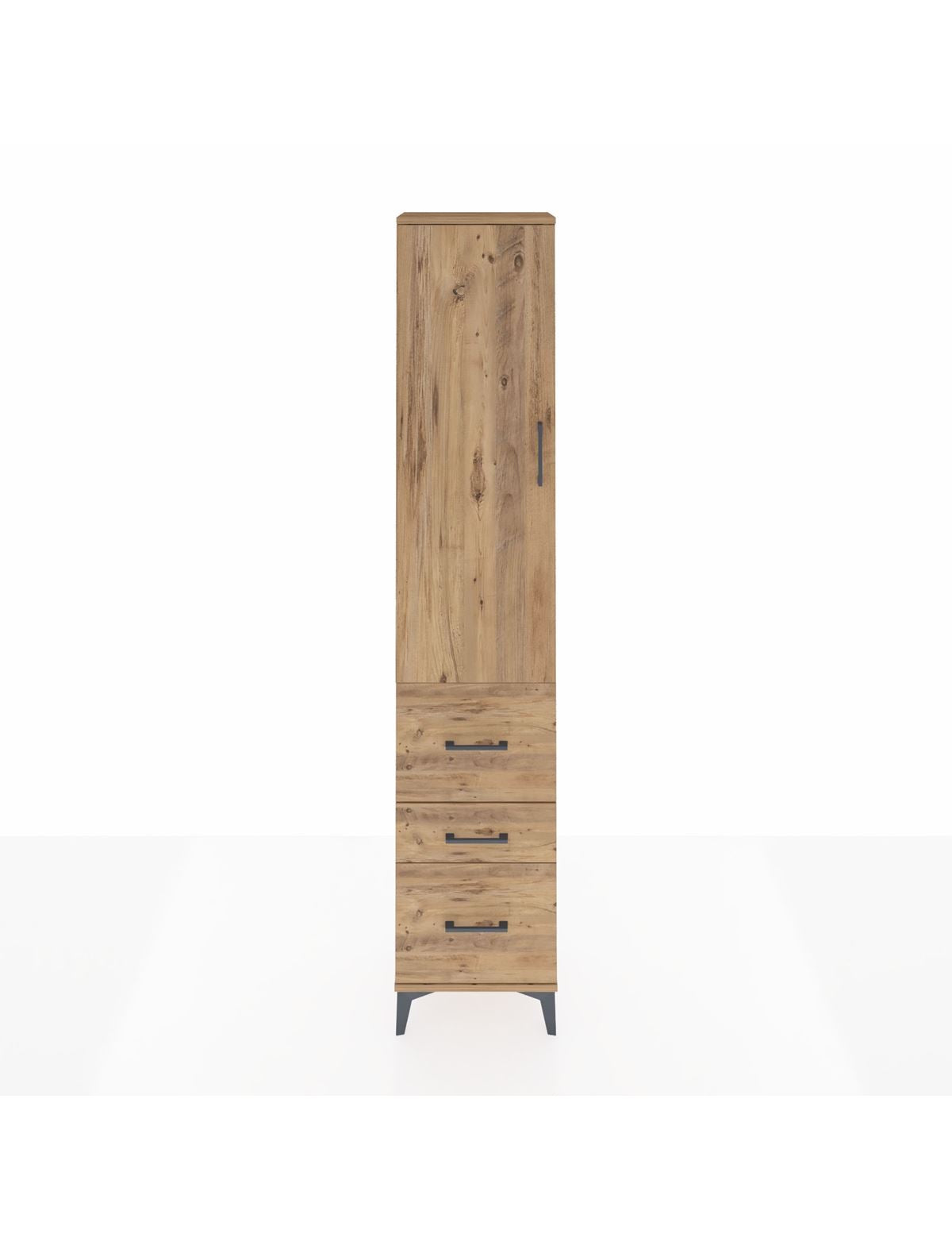 Arges Dolap 2 Raflı 3 Çekmeceli Tek Askılı 44x30x221 Çam-Çam