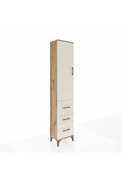 Arges Dolap 3 Raflı 3 Çekmeceli Tek Kapaklı 44x30x221 Çam-Aytaşı