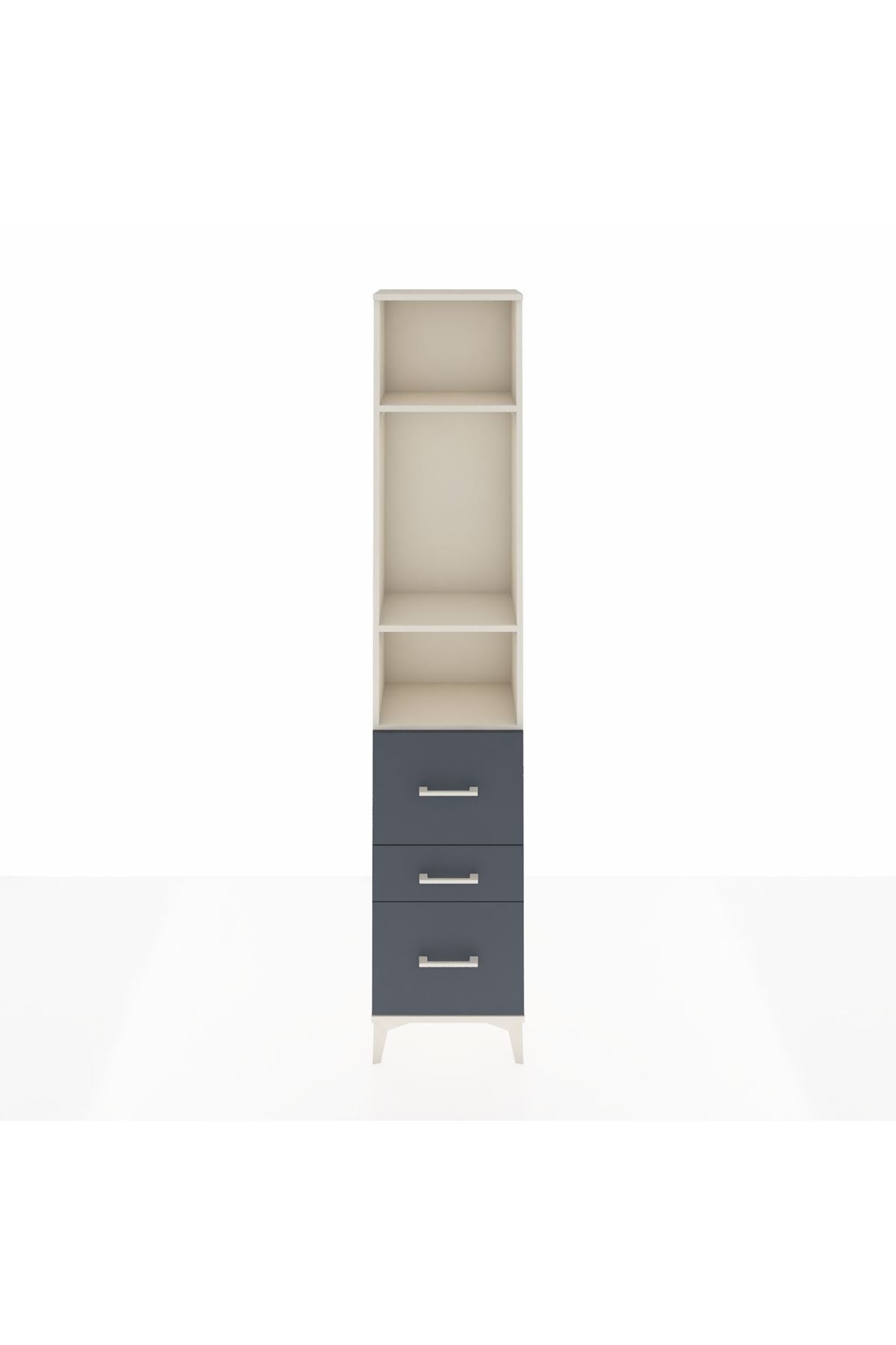 Arges Dolap 3 Raflı 3 Çekmeceli 44x30x221 Aytaşı-Antrasit