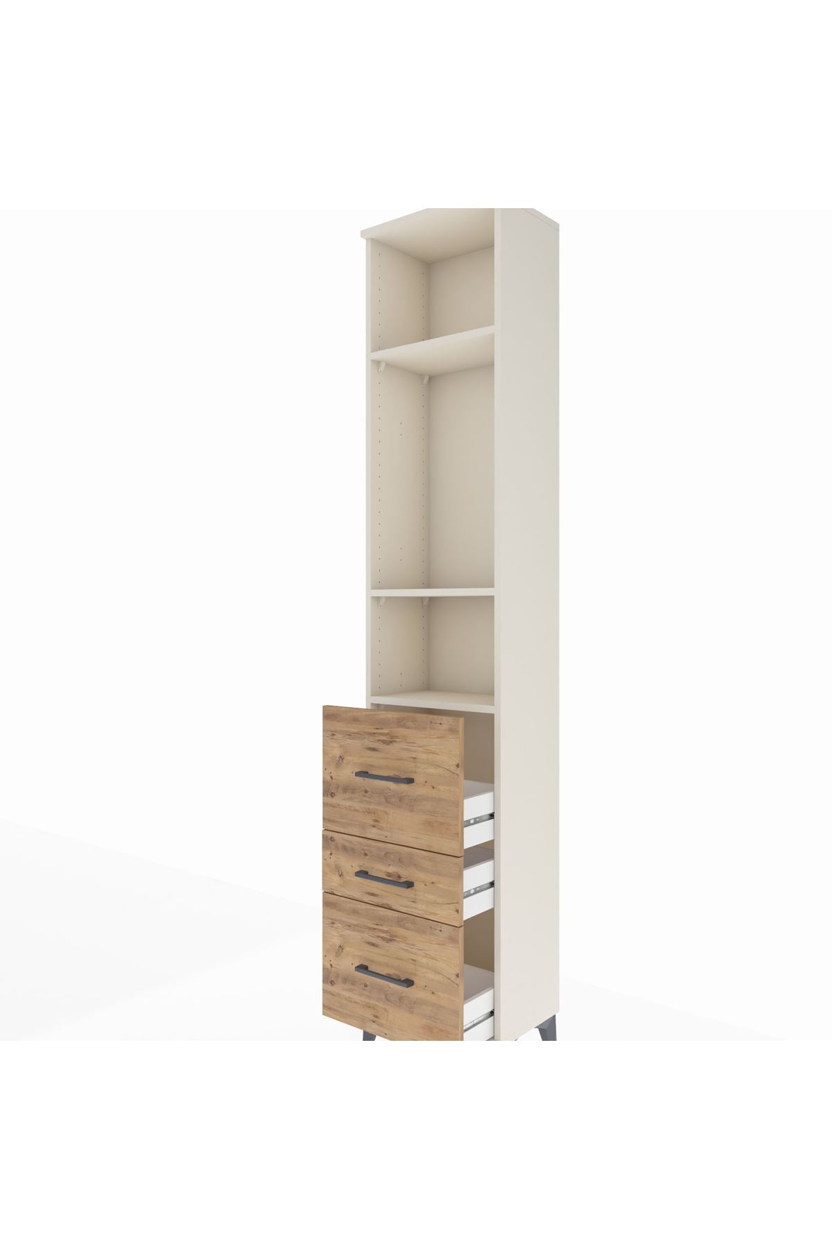 Arges Dolap 3 Raflı 3 Çekmeceli 44x30x221 Aytaşı-Çam