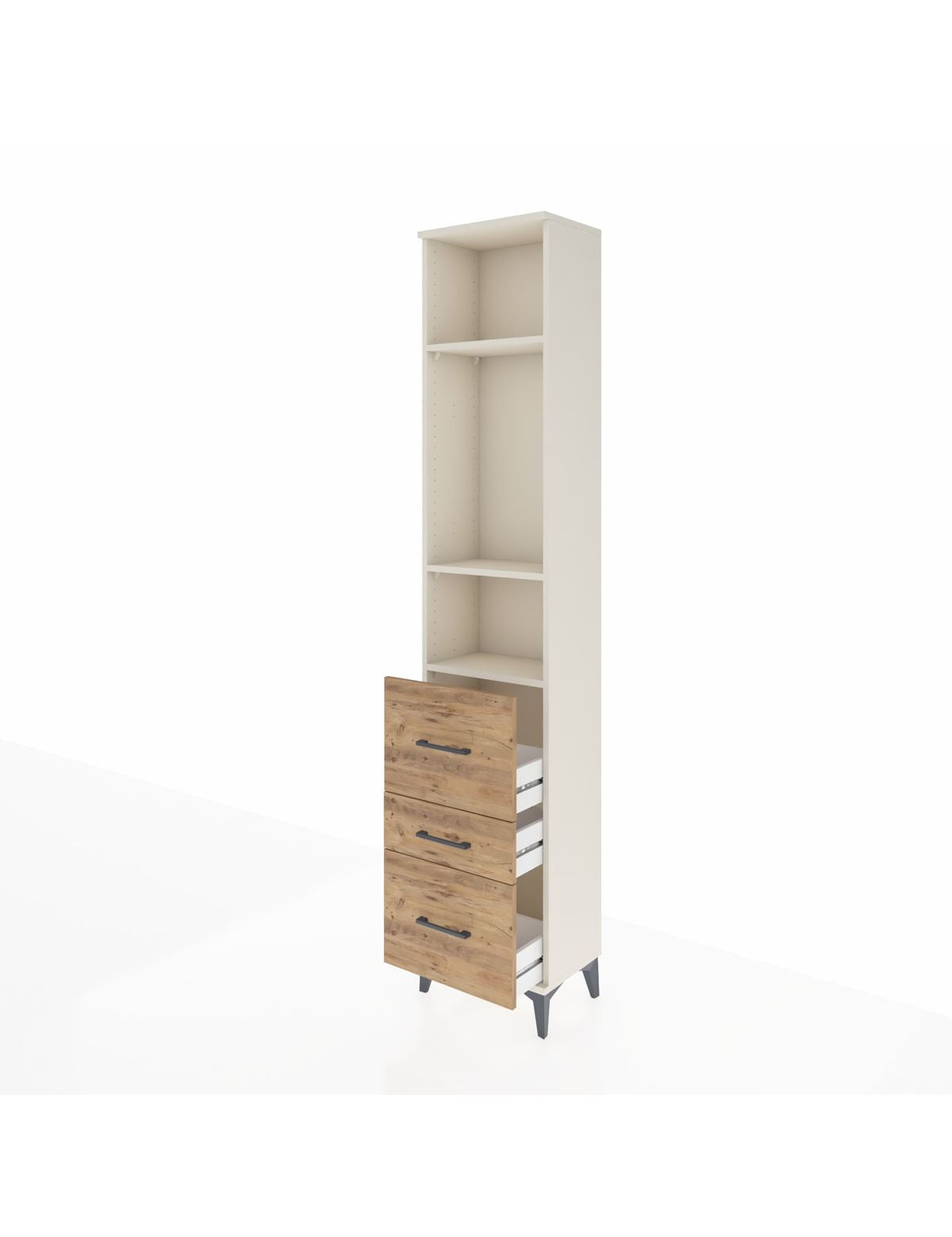 Arges Dolap 3 Raflı 3 Çekmeceli 44x30x221 - S28M069V3A