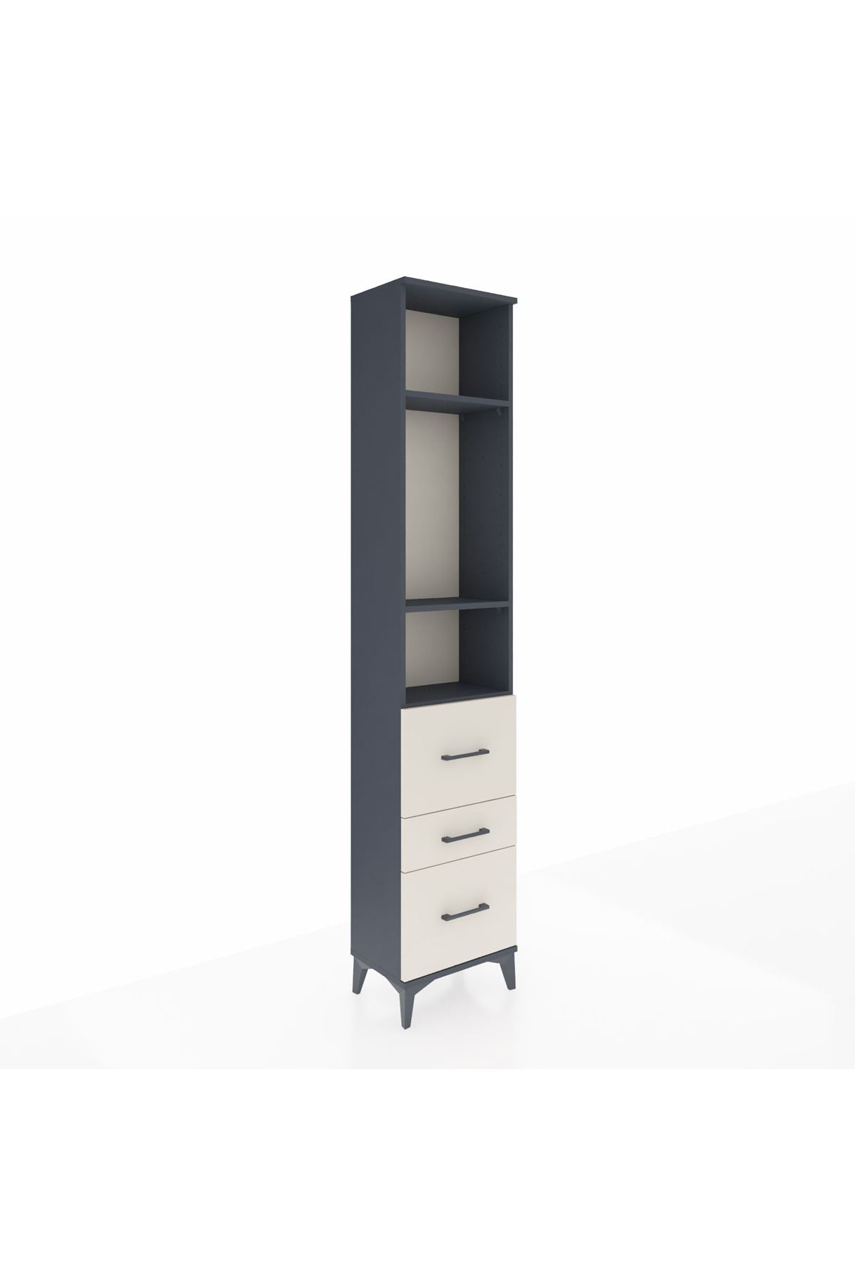 Arges Dolap 3 Raflı 3 Çekmeceli 44x30x221 Antrasit-Aytaşı