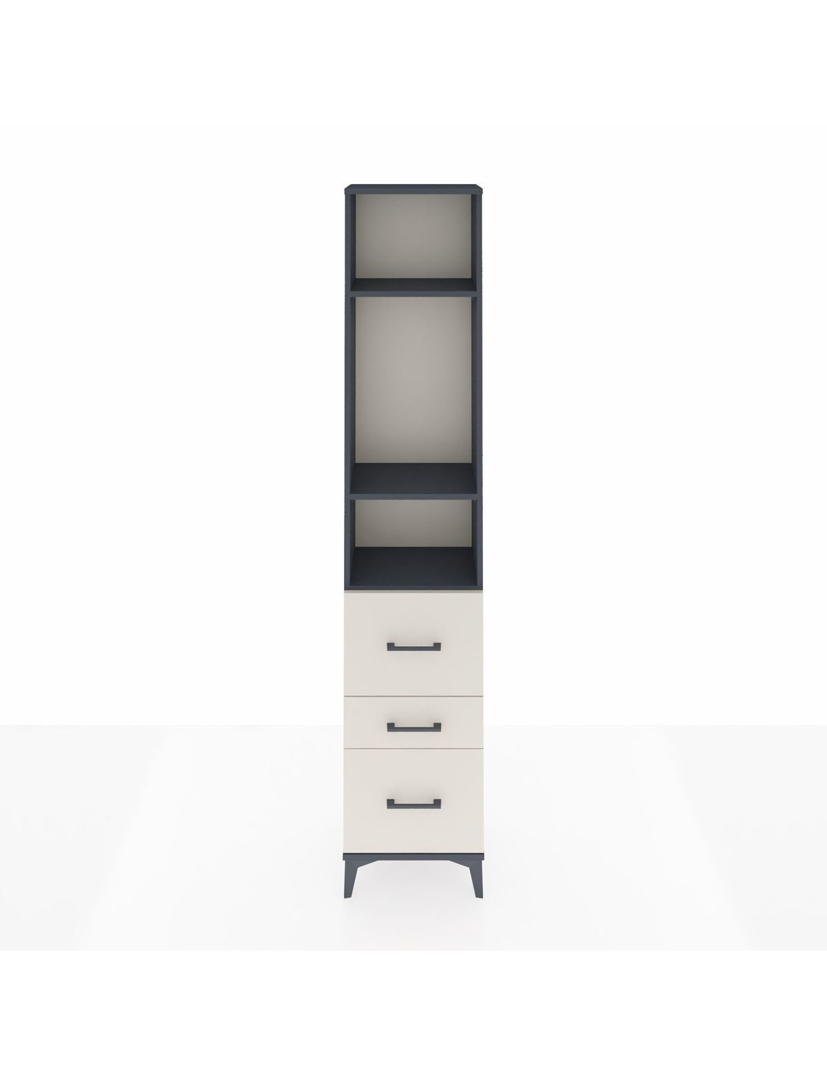 Arges Dolap 3 Raflı 3 Çekmeceli 44x30x221 Antrasit-Aytaşı