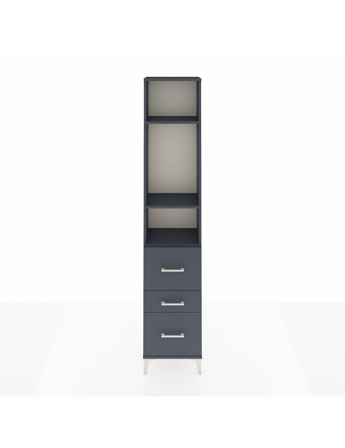 Arges Dolap 3 Raflı 3 Çekmeceli 44x30x221 Antrasit-Antrasit