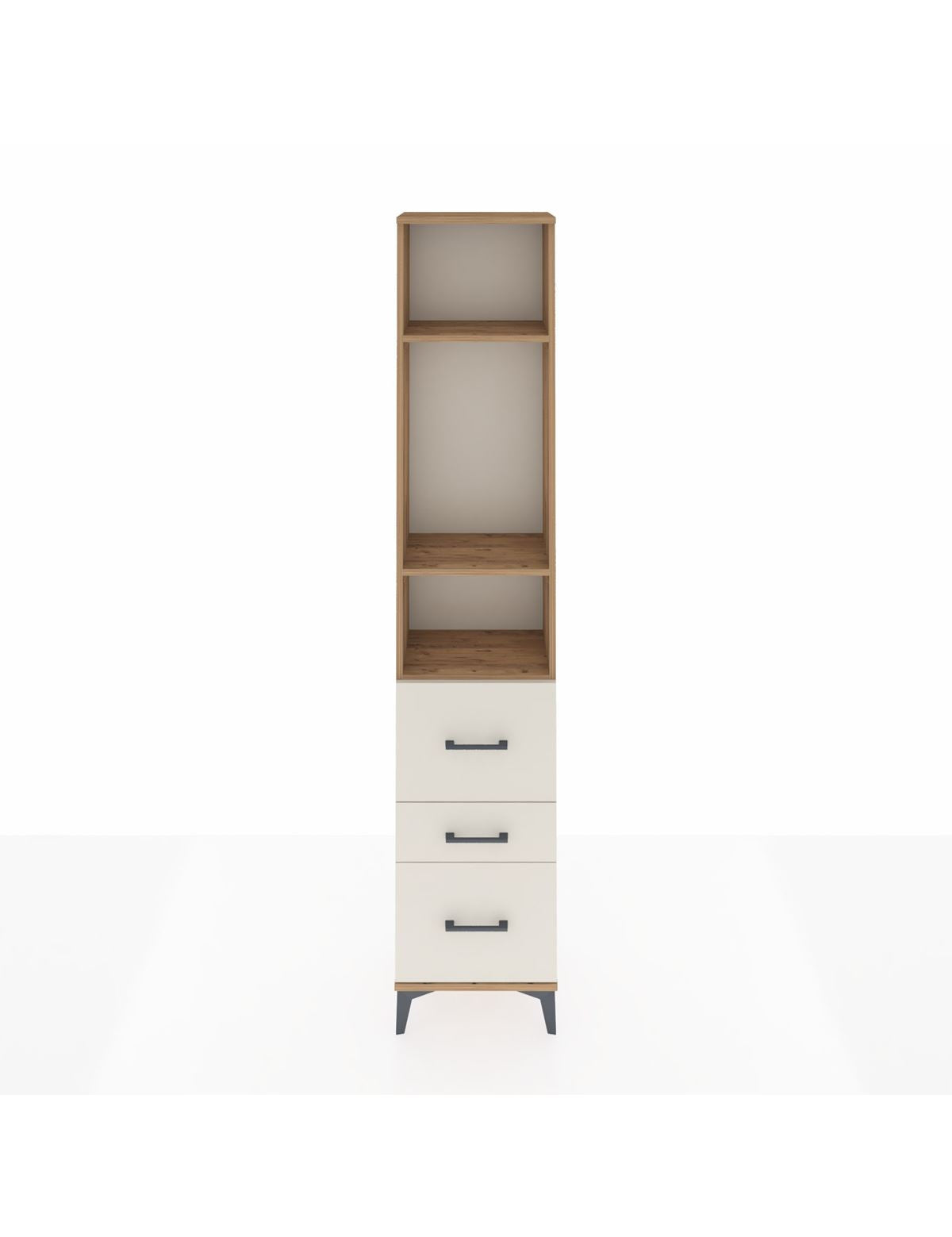 Arges Dolap 3 Raflı 3 Çekmeceli 44x30x221 Çam-Aytaşı