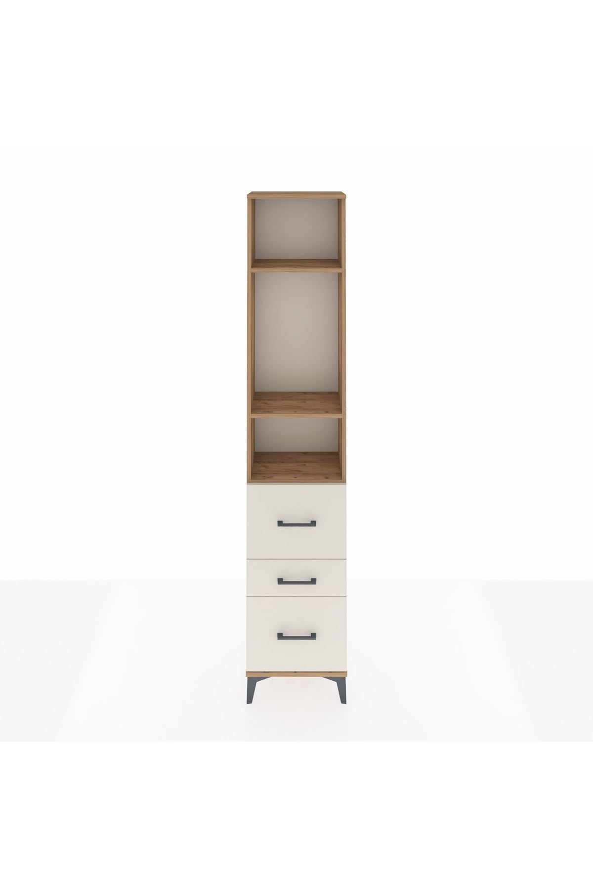 Arges Dolap 3 Raflı 3 Çekmeceli 44x30x221 Çam-Aytaşı