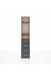 Arges Dolap 3 Raflı 3 Çekmeceli 44x30x221 Çam-Antrasit