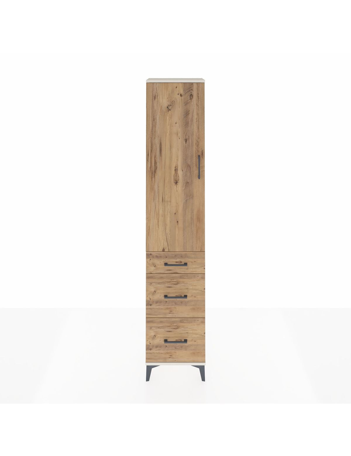 Arges Dolap 2 Raflı 3 Çekmeceli Tek Askılı 44x30x221 Aytaşı-Çam