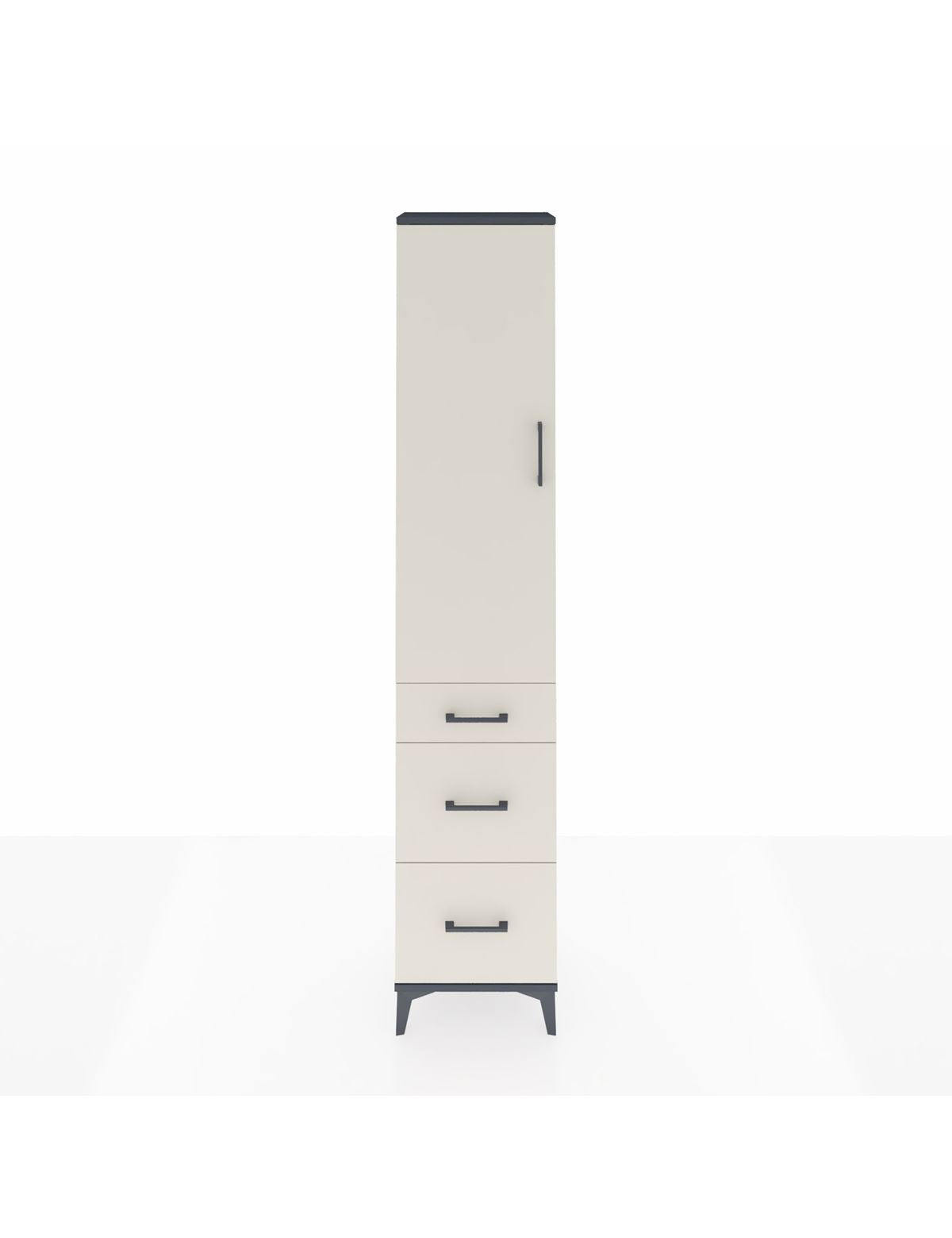 Arges Dolap 2 Raflı 3 Çekmeceli Tek Askılı 44x30x221 Antrasit-Aytaşı