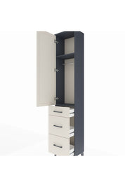 Arges Dolap 2 Raflı 3 Çekmeceli Tek Askılı 44x30x221 Antrasit-Aytaşı