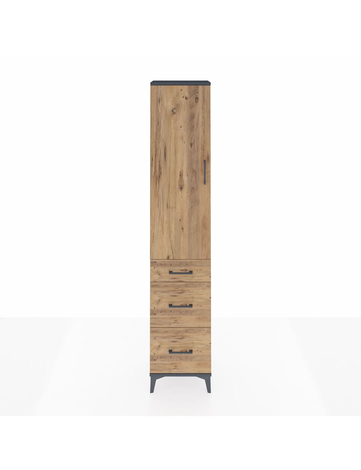 Arges Dolap 2 Raflı 3 Çekmeceli Tek Askılı 44x30x221 Antrasit-Çam