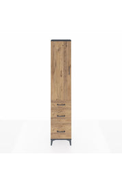 Arges Dolap 2 Raflı 3 Çekmeceli Tek Askılı 44x30x221 Antrasit-Çam