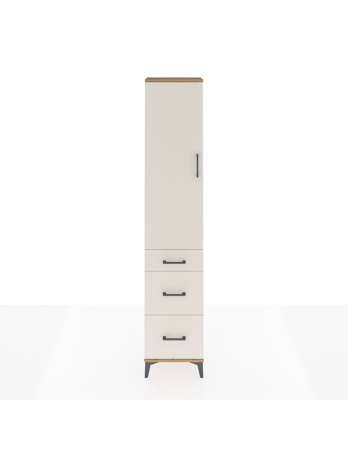 Arges Dolap 3 Raflı 3 Çekmeceli Tek Kapaklı 44x30x221 Çam-Aytaşı