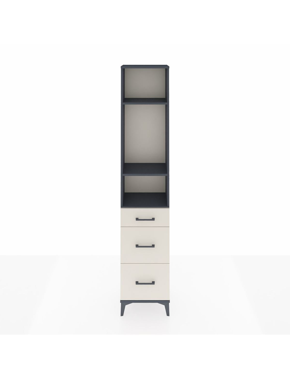 Arges Dolap 3 Raflı 3 Çekmeceli 44x30x221 Antrasit-Aytaşı