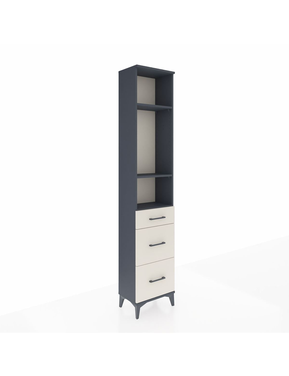 Arges Dolap 3 Raflı 3 Çekmeceli 44x30x221 Antrasit-Aytaşı