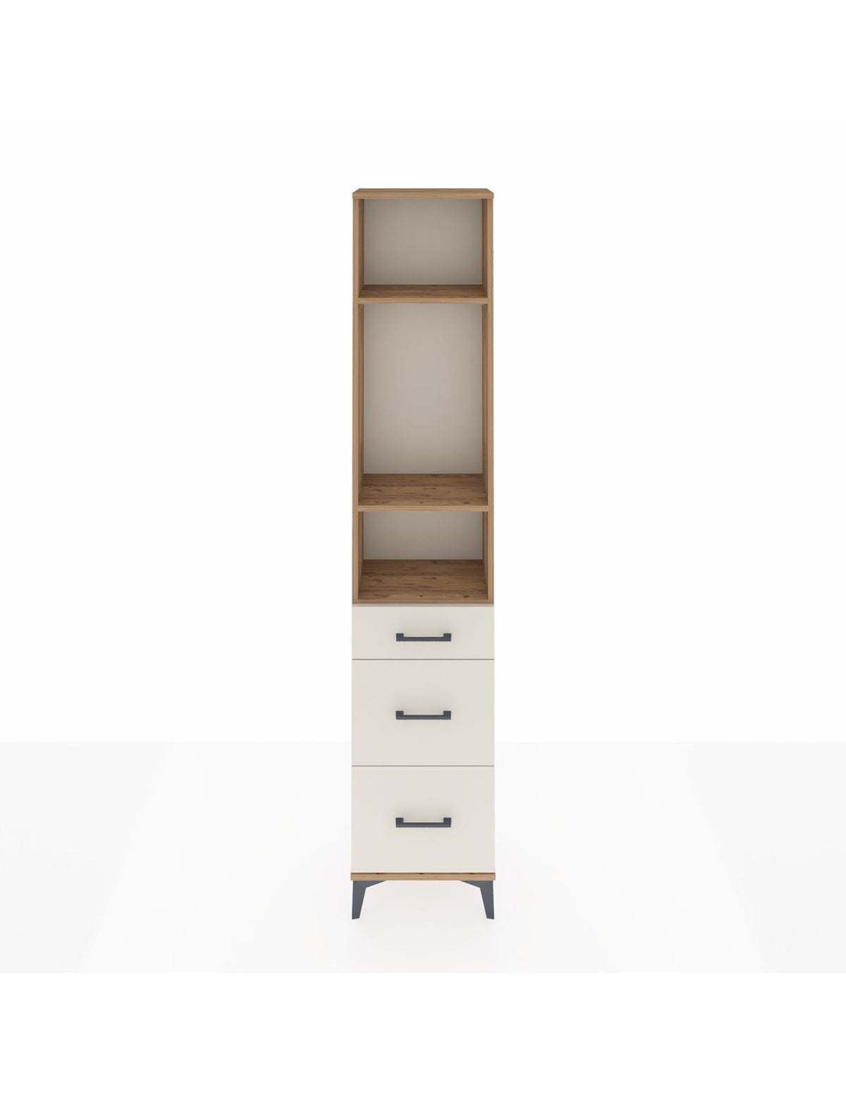 Arges Dolap 3 Raflı 3 Çekmeceli 44x30x221 Çam-Aytaşı