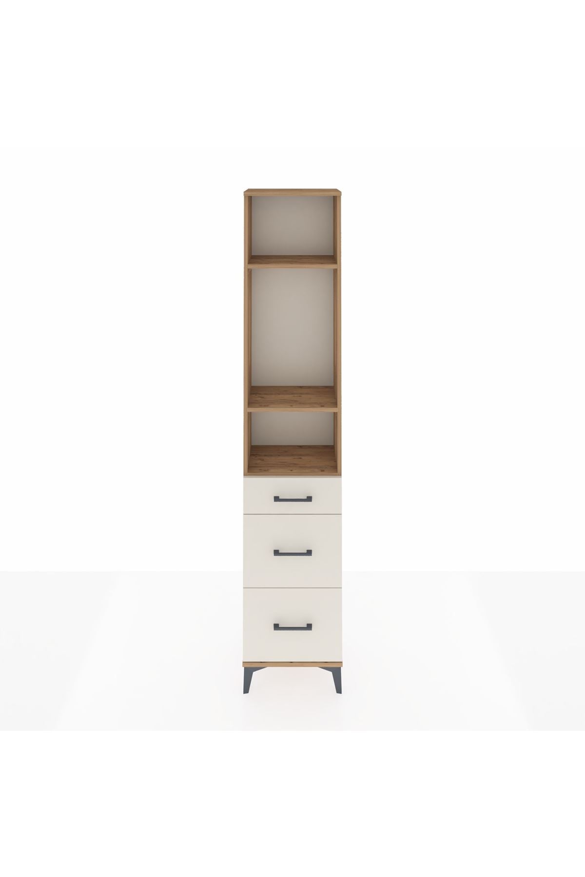 Arges Dolap 3 Raflı 3 Çekmeceli 44x30x221 Çam-Aytaşı