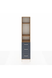 Arges Dolap 3 Raflı 3 Çekmeceli 44x30x221 Çam-Antrasit