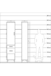 Arges Dolap 2 Raflı 2 Çekmeceli Tek Askılı 44x30x221 Aytaşı-Çam