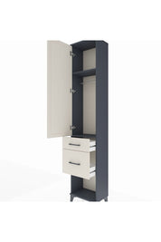 Arges Dolap 2 Raflı 2 Çekmeceli Tek Askılı 44x30x221 Antrasit-Aytaşı