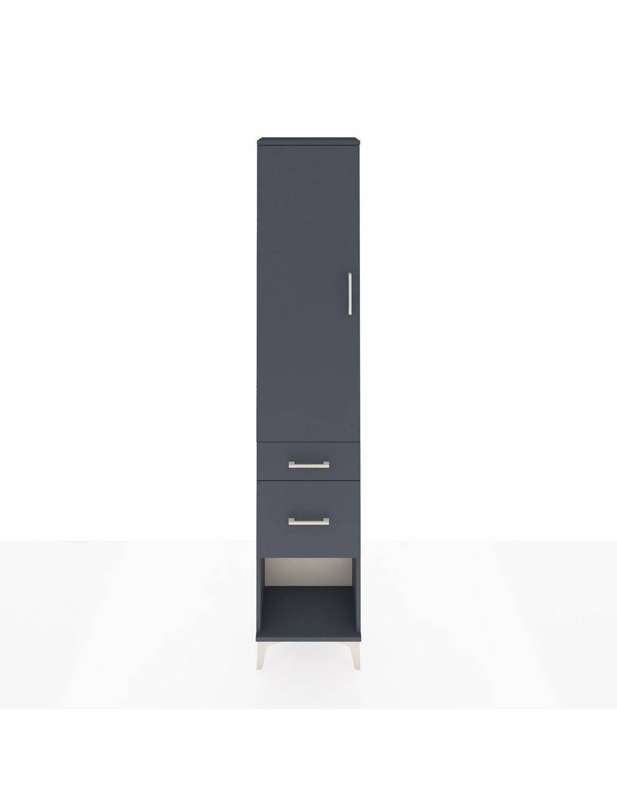 Arges Dolap 2 Raflı 2 Çekmeceli Tek Askılı 44x30x221 Antrasit-Antrasit