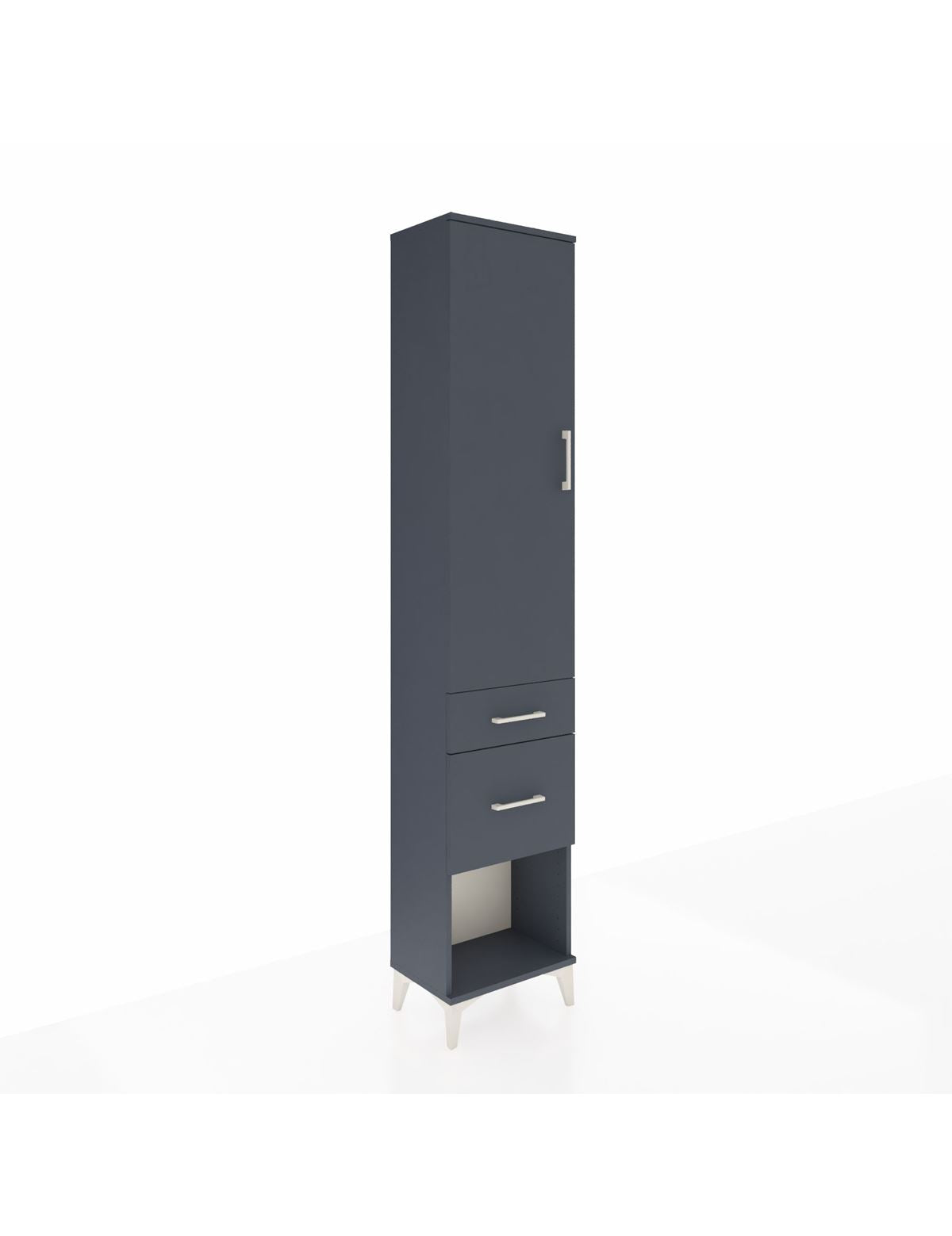 Arges Dolap 2 Raflı 2 Çekmeceli Tek Askılı 44x30x221 Antrasit-Antrasit