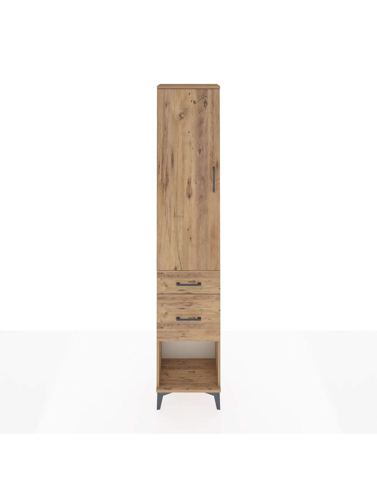 Arges Dolap 2 Raflı 2 Çekmeceli Tek Askılı 44x30x221 Çam-Çam