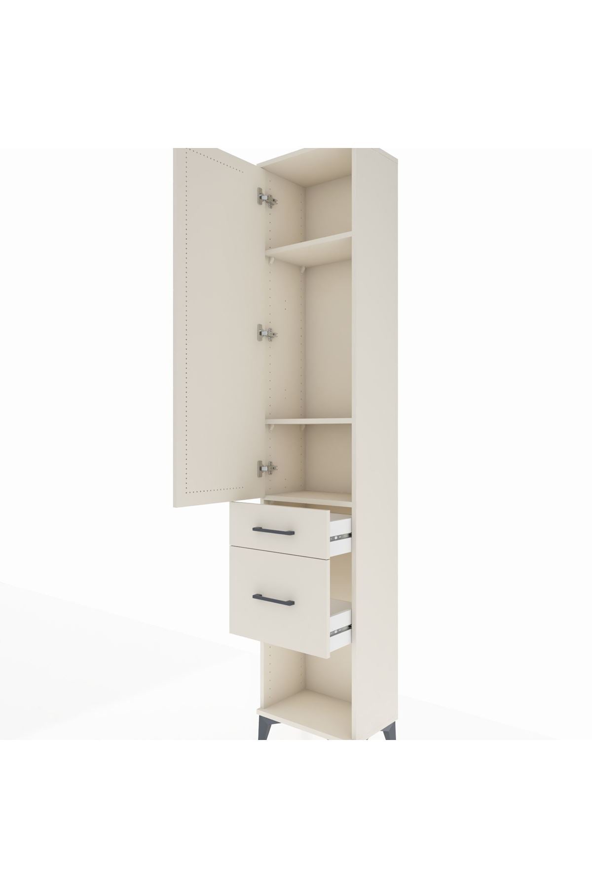 Arges Dolap 3 Raflı 2 Çekmeceli Tek Kapaklı 44x30x221 Aytaşı-Aytaşı