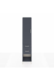 Arges Dolap 3 Raflı 2 Çekmeceli Tek Kapaklı 44x30x221 Antrasit-Antrasit