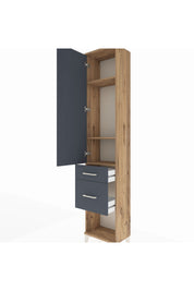 Arges Dolap 3 Raflı 2 Çekmeceli Tek Kapaklı 44x30x221 Çam-Antrasit