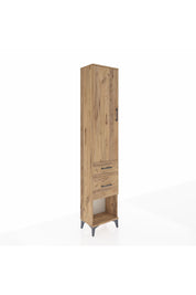 Arges Dolap 3 Raflı 2 Çekmeceli Tek Kapaklı 44x30x221 Çam-Çam