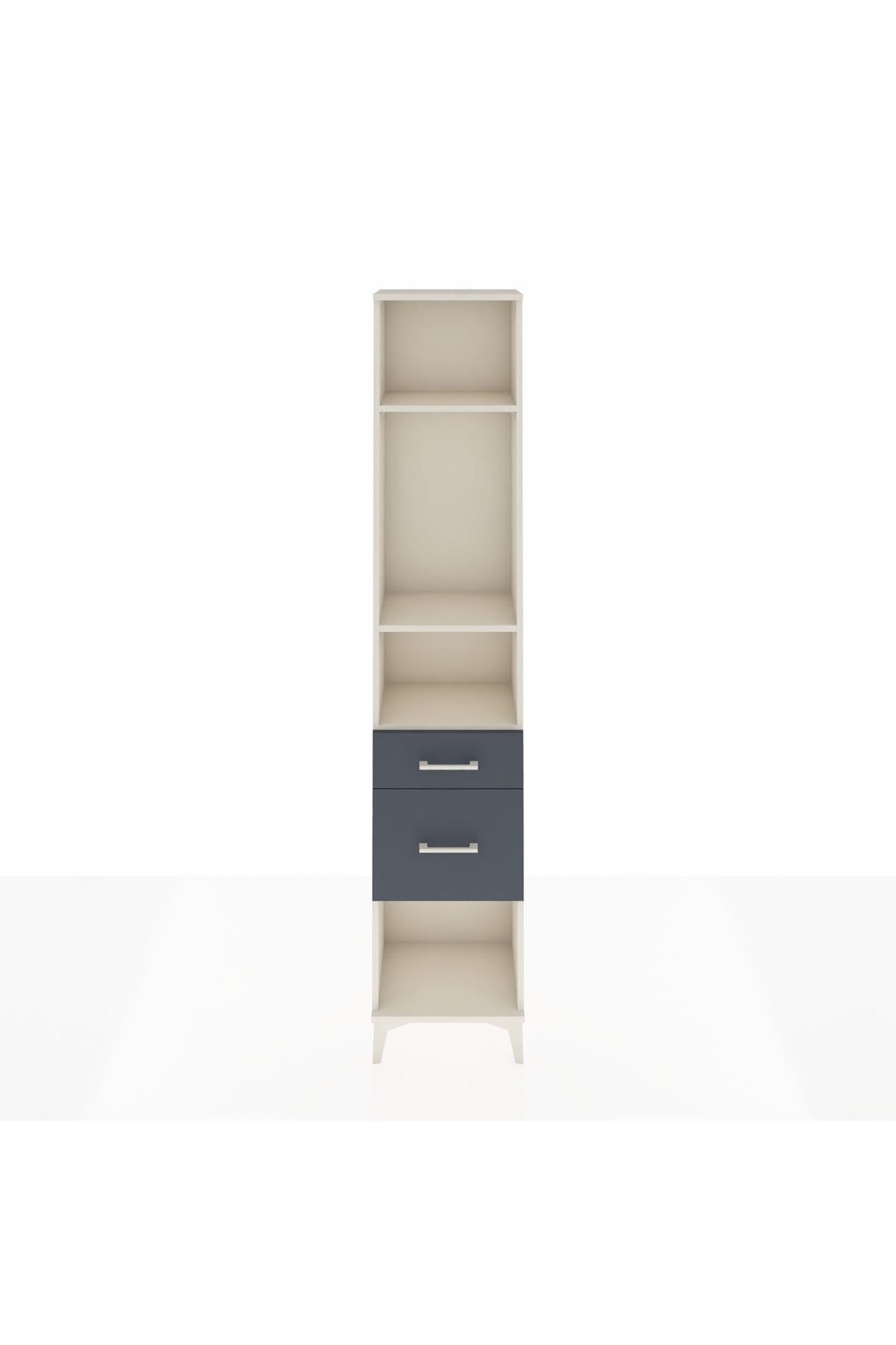 Arges Dolap 3 Raflı 2 Çekmeceli 44x30x221 Aytaşı-Antrasit