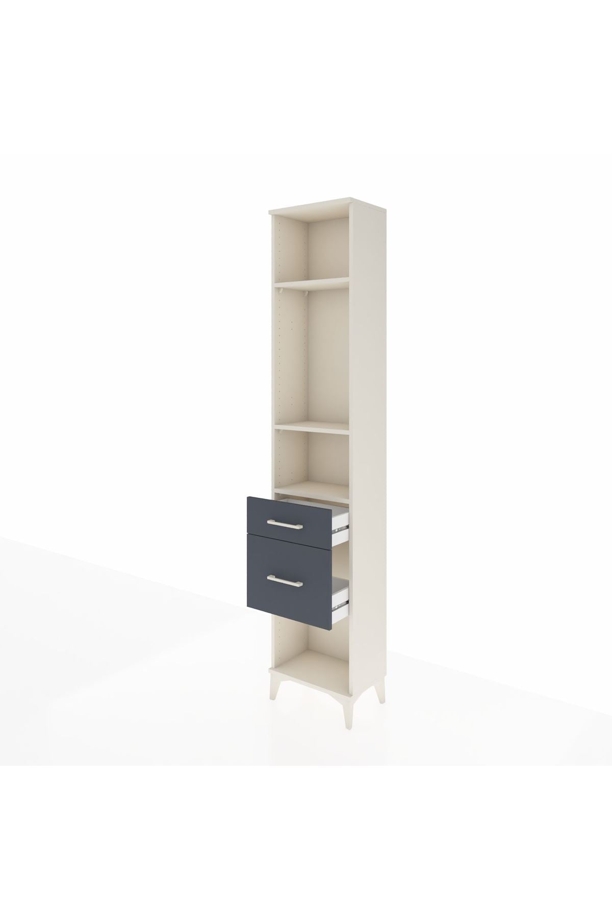 Arges Dolap 3 Raflı 2 Çekmeceli 44x30x221 Aytaşı-Antrasit