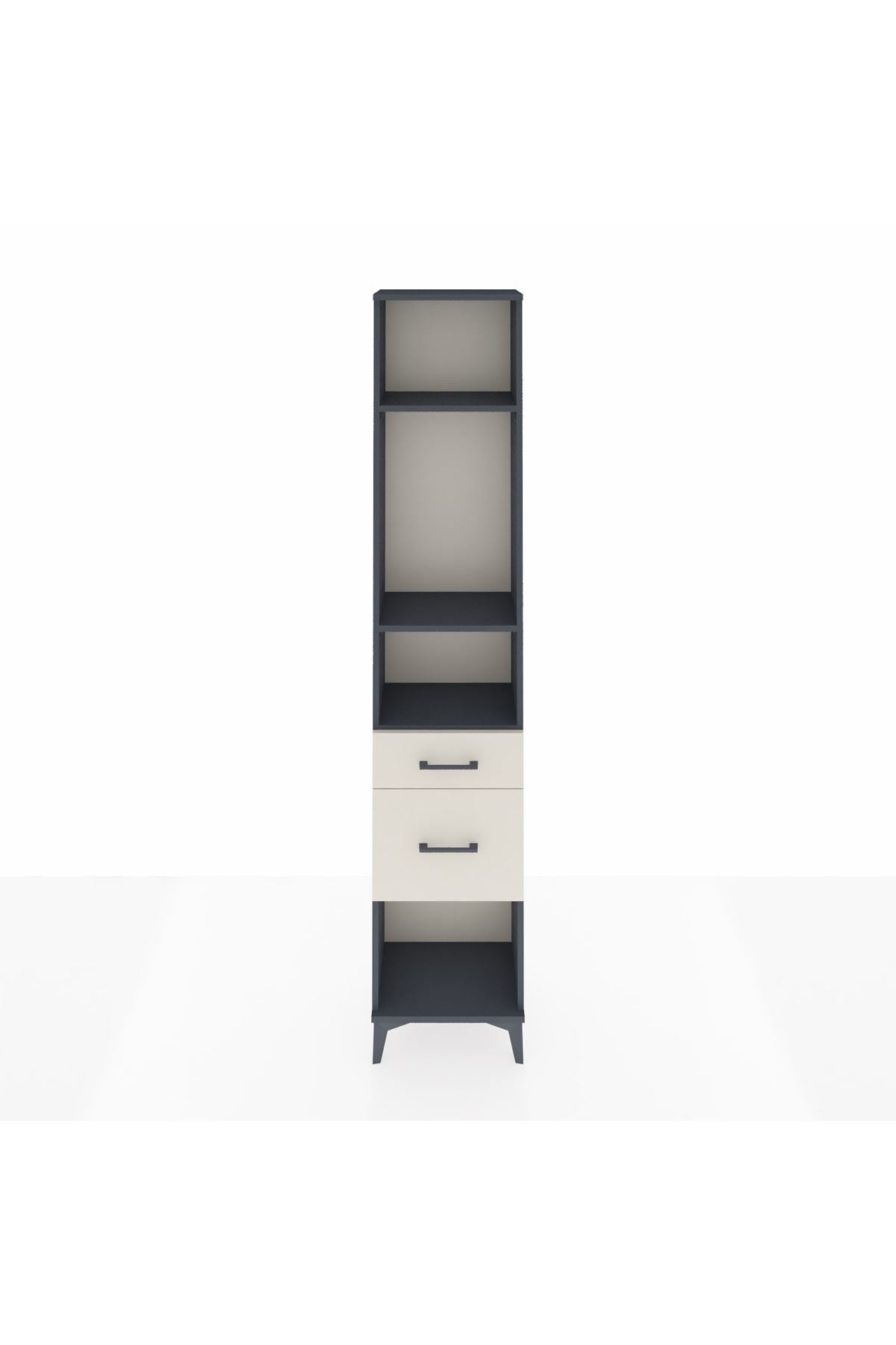 Arges Dolap 3 Raflı 2 Çekmeceli 44x30x221 Antrasit-Aytaşı