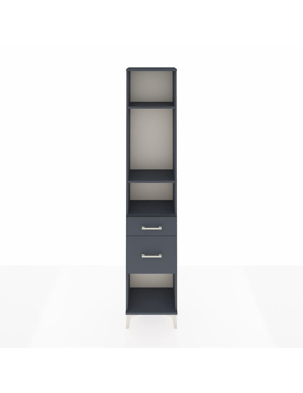 Arges Dolap 3 Raflı 2 Çekmeceli 44x30x221 Antrasit-Antrasit