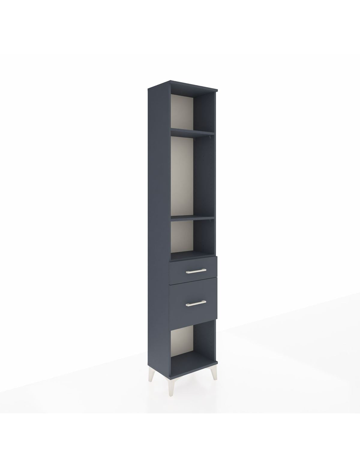 Arges Dolap 3 Raflı 2 Çekmeceli 44x30x221 Antrasit-Antrasit