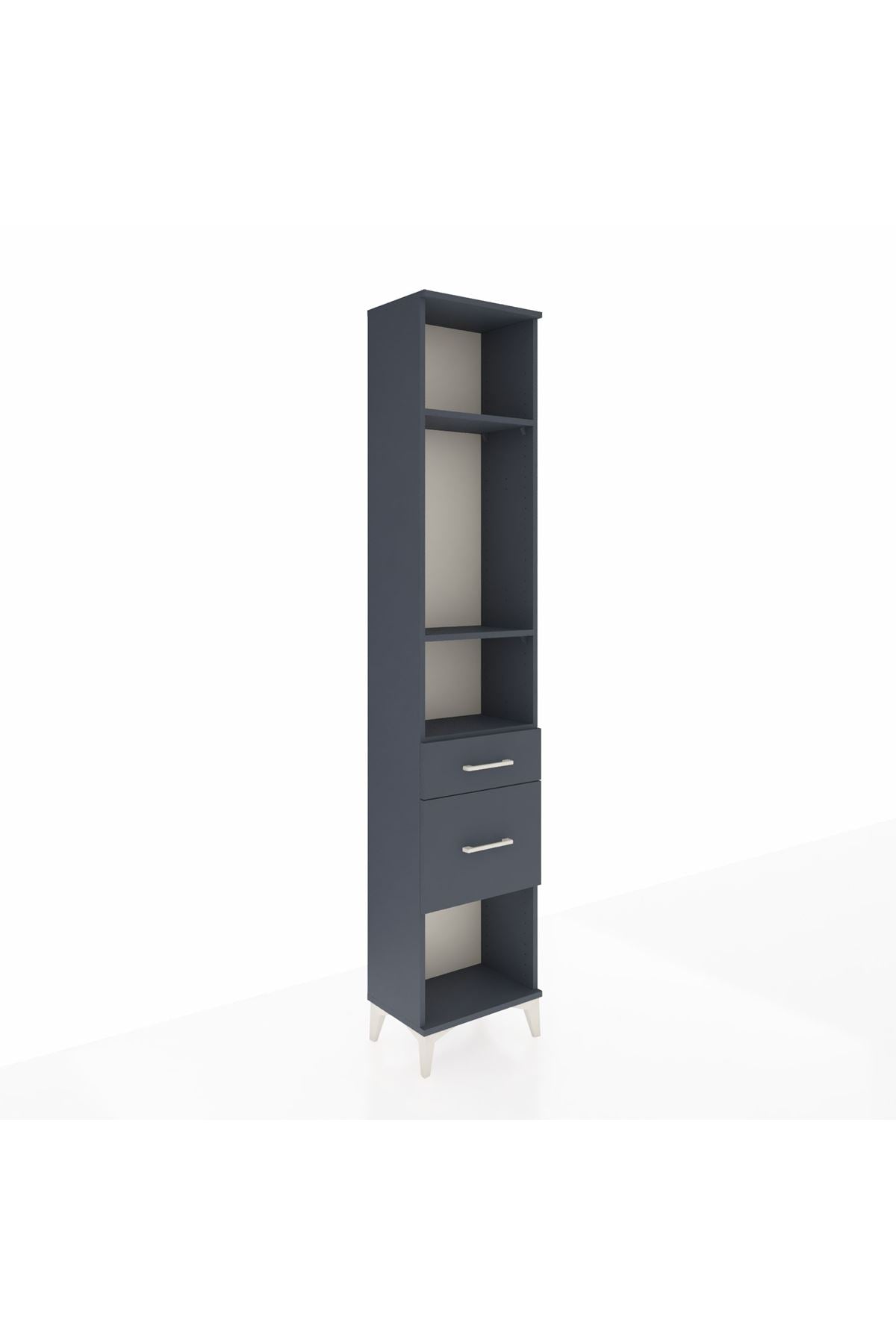 Arges Dolap 3 Raflı 2 Çekmeceli 44x30x221 Antrasit-Antrasit