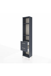 Arges Dolap 3 Raflı 2 Çekmeceli 44x30x221 Antrasit-Antrasit