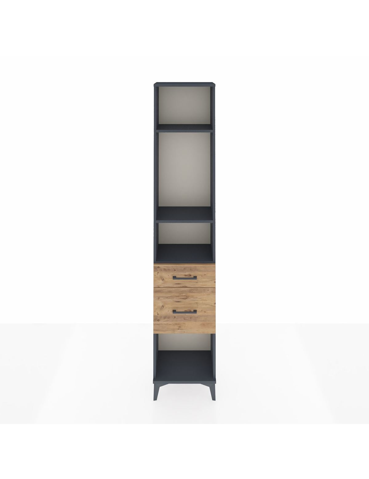 Arges Dolap 3 Raflı 2 Çekmeceli 44x30x221 Antrasit-Çam