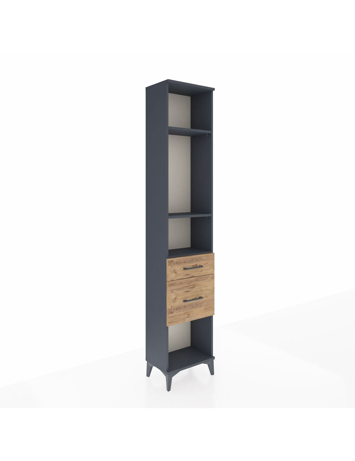 Arges Dolap 3 Raflı 2 Çekmeceli 44x30x221 Antrasit-Çam