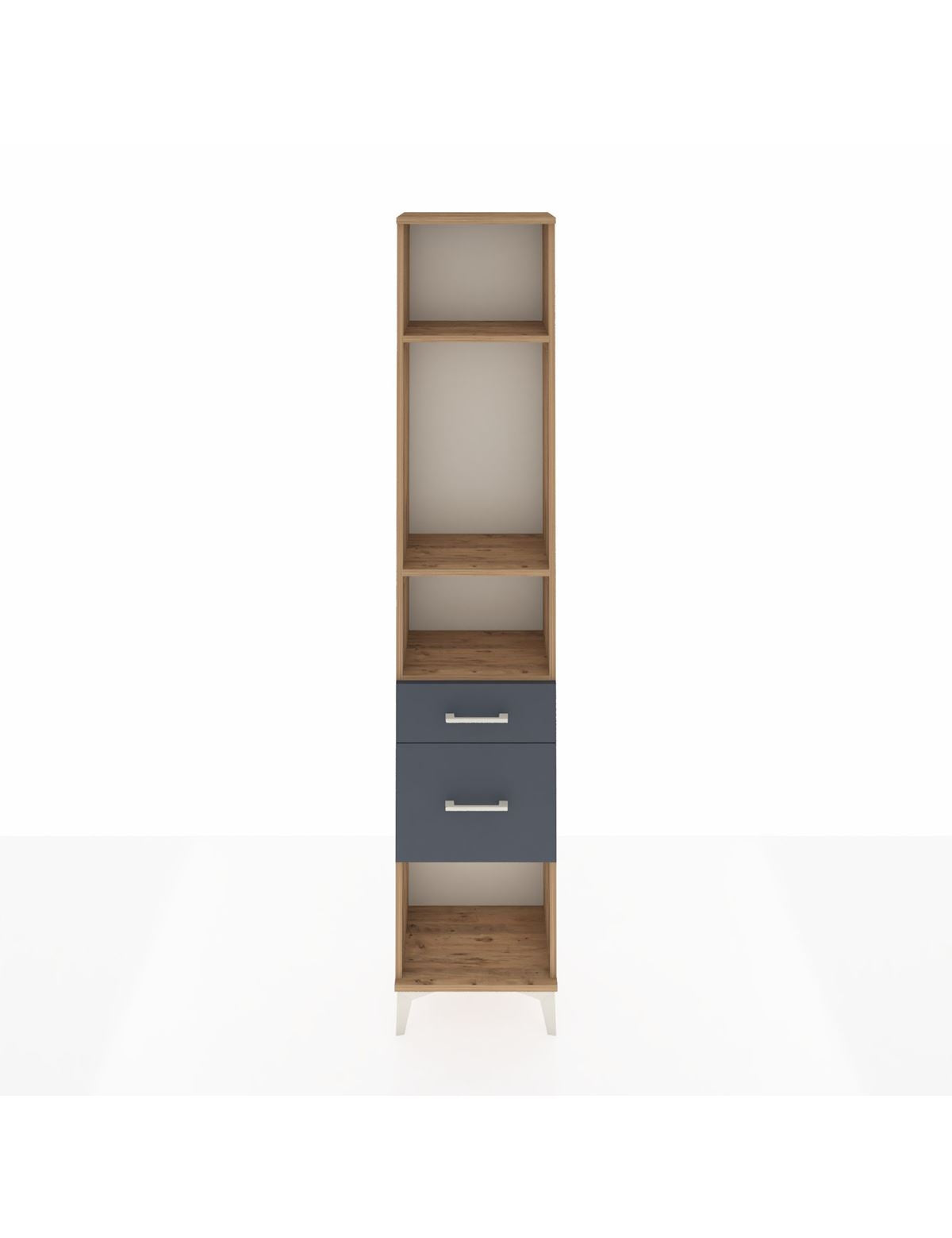 Arges Dolap 3 Raflı 2 Çekmeceli 44x30x221 Çam-Antrasit