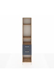 Arges Dolap 3 Raflı 2 Çekmeceli 44x30x221 Çam-Antrasit