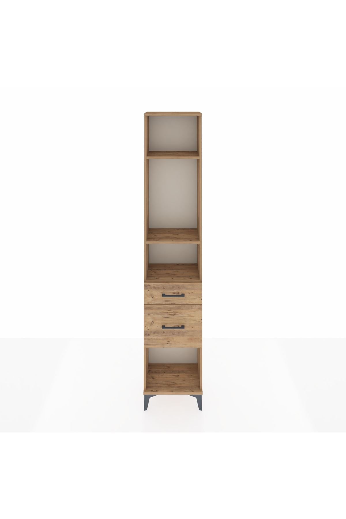 Arges Dolap 3 Raflı 2 Çekmeceli 44x30x221 Çam-Çam