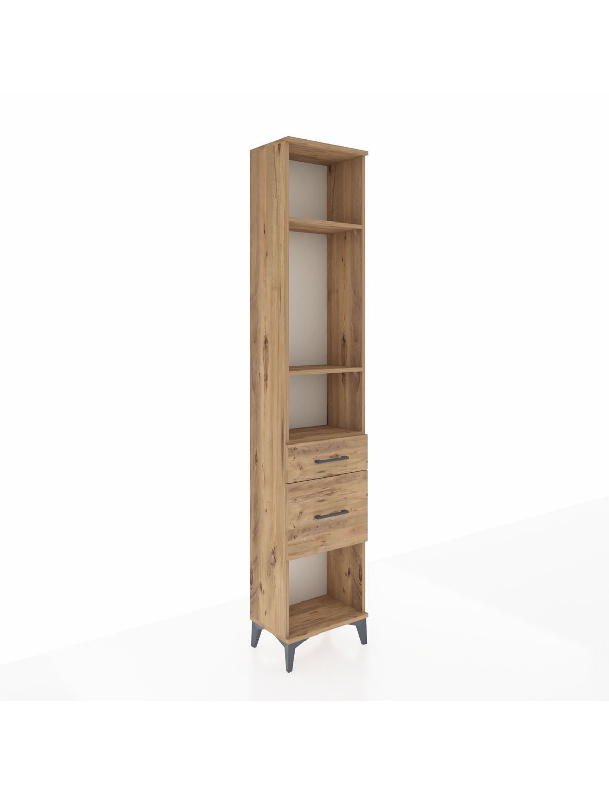 Arges Dolap 3 Raflı 2 Çekmeceli 44x30x221 Çam-Çam