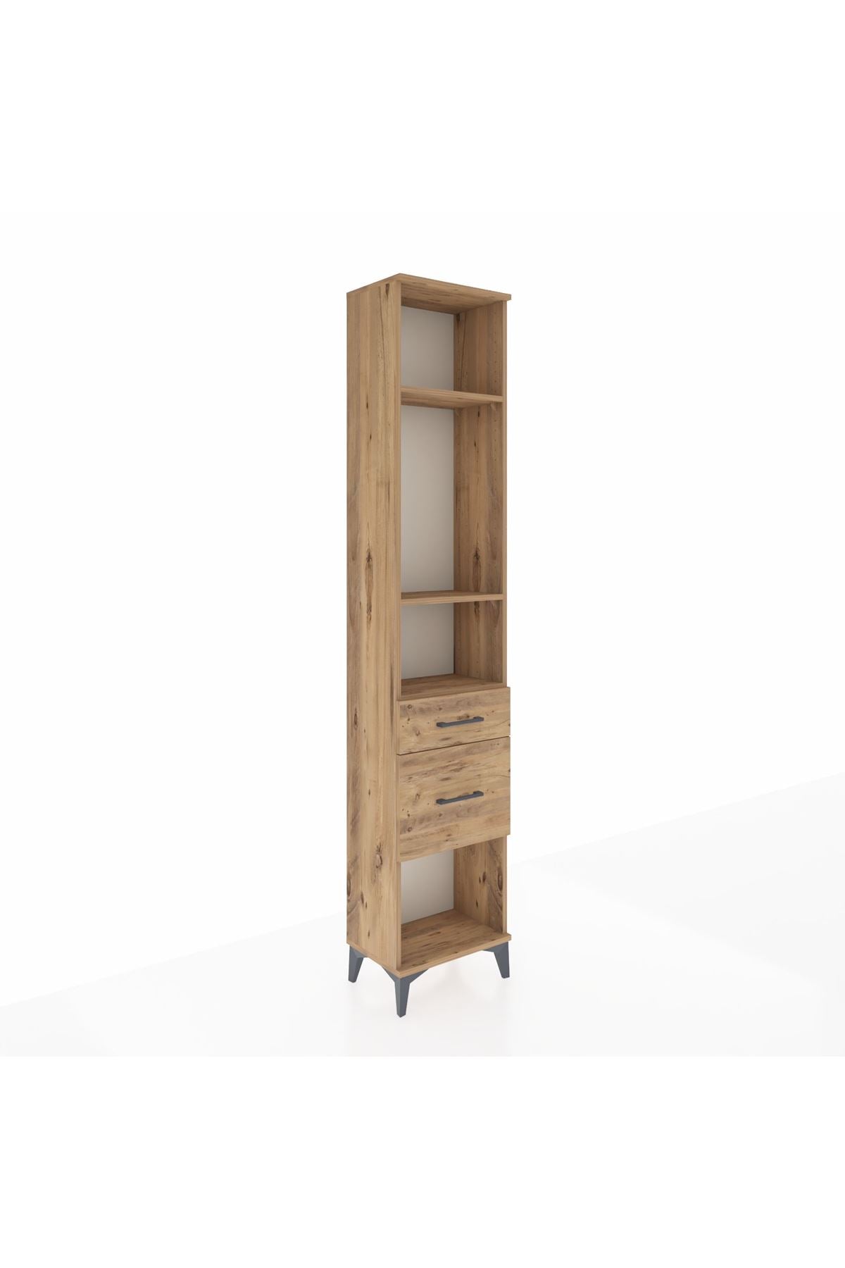 Arges Dolap 3 Raflı 2 Çekmeceli 44x30x221 Çam-Çam